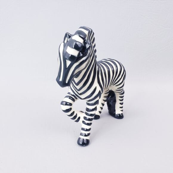 RARE Vintage Zebra Ceramic Arts Studio Figurine Fully Signed Mid-Century Modern - Picture 1 of 9